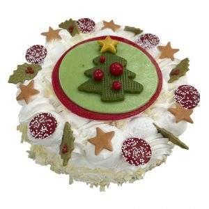 Kerst slagroomtaart met slagroom gemaskeerd (10 p.)