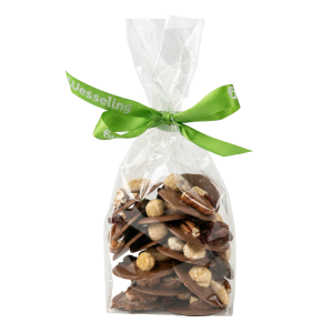 Zakje chocolade flikken met noten